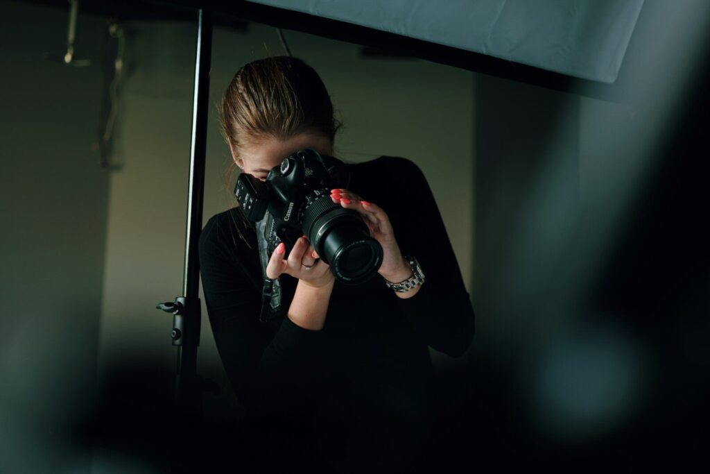 woman taking photo